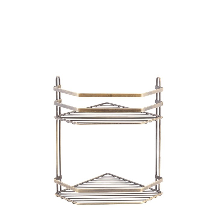 Угловая полка в ванную, размер 20х20х30 см, цвет чёрный матовый