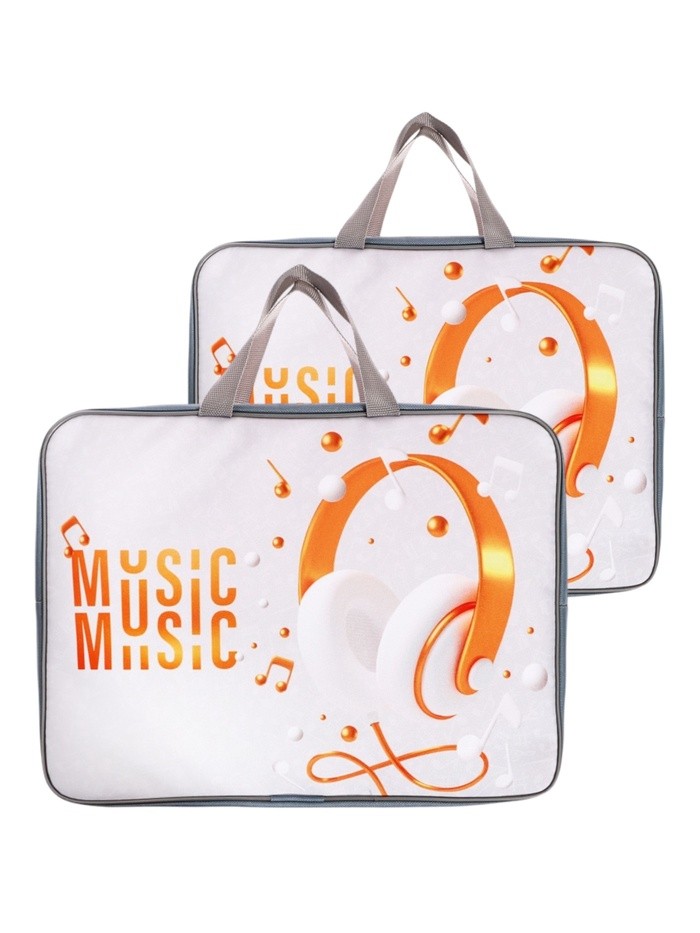 Папка с ручками текстильная А4, 360×245×70 мм, Calligrata Top «Музыка»