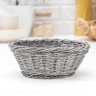 Корзинка для подачи фруктов и хлеба Доляна «Лукошко», d=20 см, пластик, плетёная, серая