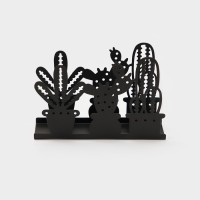 Салфетница Доляна «Кактусы», 15×4×10 см, чёрная