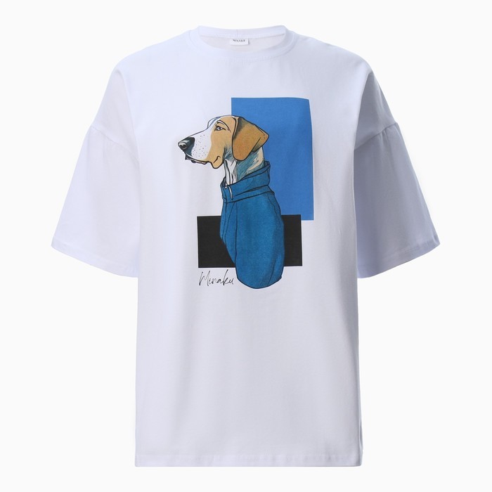 Футболка женская MINAKU: Exclusive print, цвет белый, размер 46