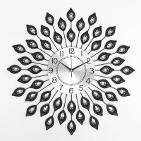 Часы настенные, серия: Ажур,"Завитки с листочками", плавный ход, d=58 см, циферблат 22 см