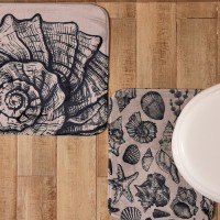 Набор ковриков для ванной Этель "Marine life" 2 шт, 80х50 см, 50х40 см, велюр