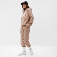 Костюм спортивный женский (толстовка, брюки) MIST, размер 40-42, бежевый