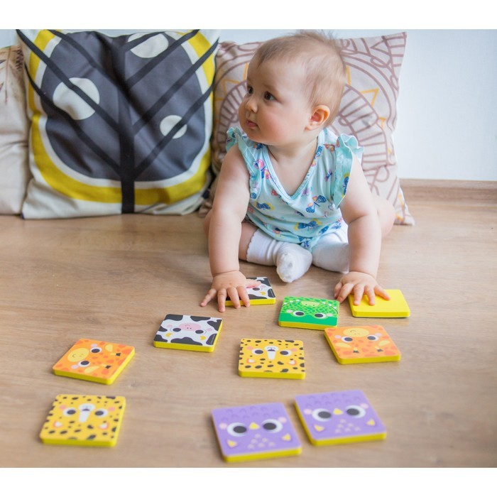 Мемо-игра Крошка Я «Морские животные» развивающие наклейки - присоски для игры в ванне, найди пару, EVA, 5 пар, 10 стикеров