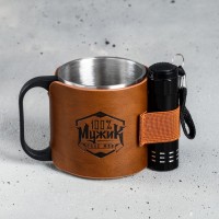 Кружка туристическая с фонариком «100% мужик», 170 мл