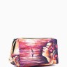 Косметичка на молнии, маленькая, с рисунком «Море и девушка» розовая/разноцветная
