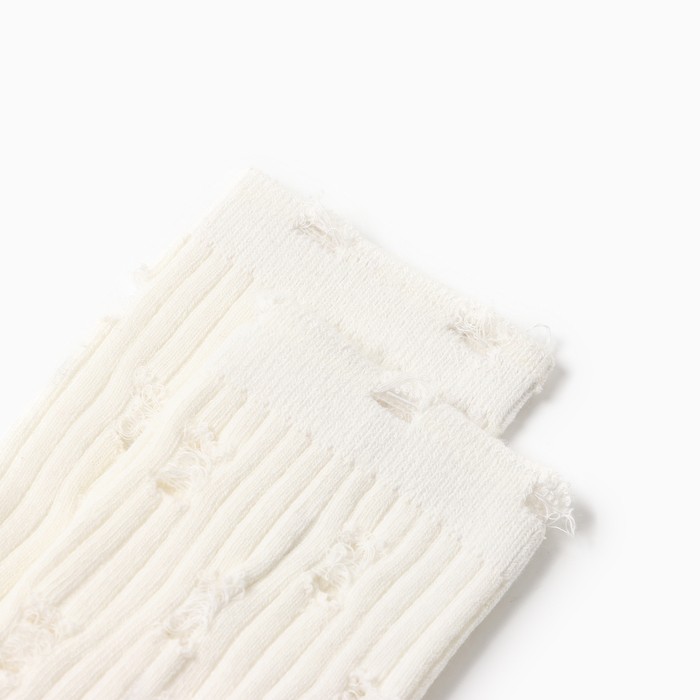 Носки женские KAFTAN рваные в рубчик размер 36-40 (23-25 см), белый