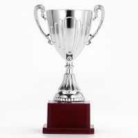 Кубок 045, наградная фигура, серебро, подставка пластик, 20 см