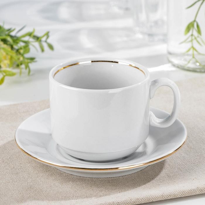 Чайная пара «Мокко», 220 мл, блюдце 14 см,