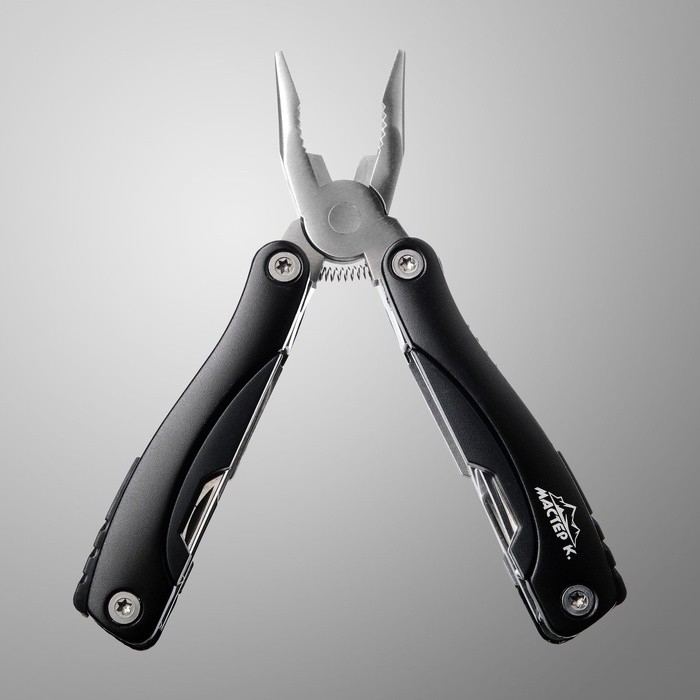 Мультитул 9в1 в чехле, рукоять черная, 9×3.5×2.5 см