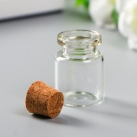 Декор для творчества стекло "Бутылочка с пробкой", 5 мл, 3х2х2 см