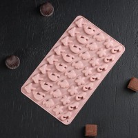 Форма для льда и кондитерских украшений Доляна «Морские секреты», 21,5×13×1 см, 40 ячеек, цвет МИКС