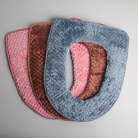 Чехол на сиденье для унитаза на липучках Доляна «Плюш», 37.5×42.5 см, МИКС