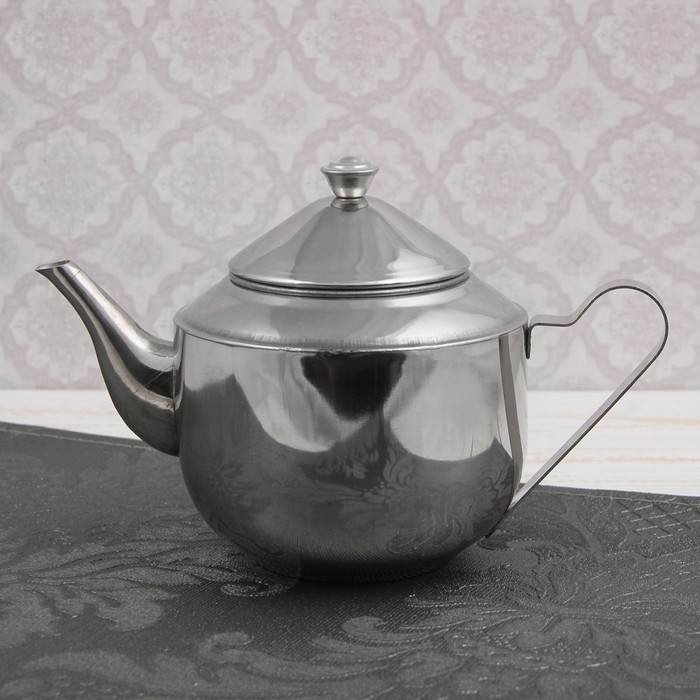 Чайник с ситом «Альваро», 500 мл, фиксированная ручка, цвет хромированный