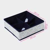 Органайзер для хранения белья Доляна «Мармелад», 4 ячейки, 29×29×10 см, белый
