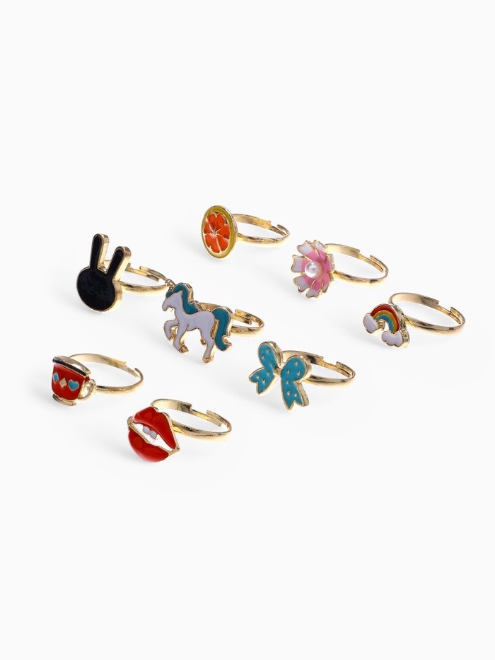 Кольцо детское «Ассорти», форма МИКС, цветное, безразмерное