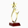 Кубок, наградная фигура «Человек со звездой», золото, подставка пластик красная, 18×6×6 см