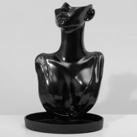 Бюст для украшений QF, 21×13.5×33 см, чёрный
