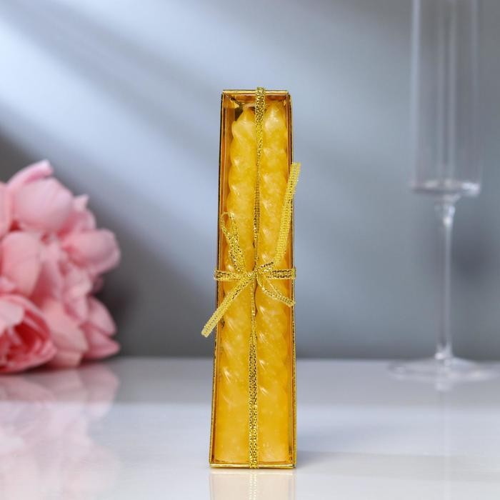 Набор свечей витых, 1,5х 15 см, 2 штуки, аромат лимон