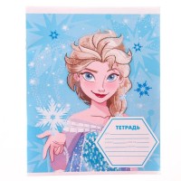 Тетрадь 12 листов, линейка, 4 вида  МИКС, Холодное сердце