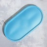 Подсвечник овальный из гипса,17,5х9х1,5см,голубой