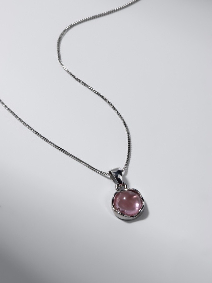 Кулон «Нежность» на цепочке, цвет розовый в серебре, 45 см