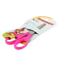 Ножницы 12 см, травмобезопасные пластиковые ручки, закруглённые концы, МИКС