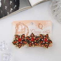 Заколка-автомат для волос "Молли" цветы, 9,5 см, золото