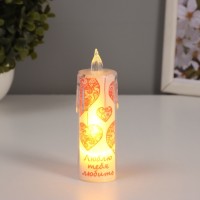 Светодиодная свеча, ночник LED RISALUX «Кружева», 3×LR1130, 3.8×3.8×12 см