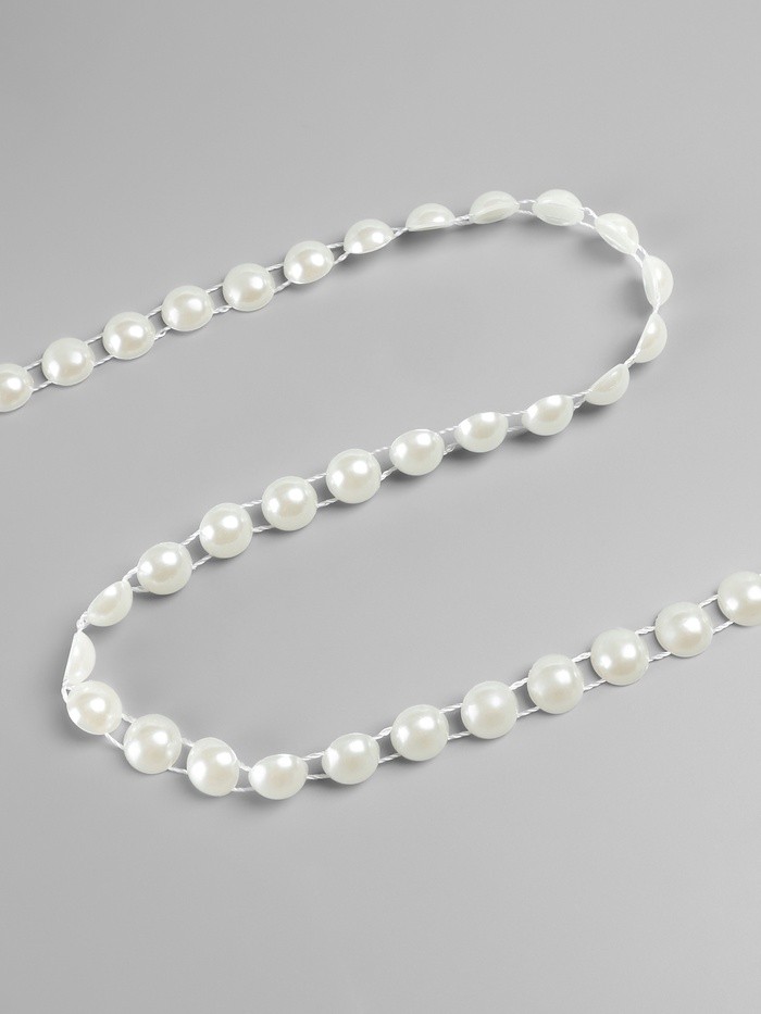 Жемчуг на нитях, плоский, 10 мм, 9±1 м, цвет молочный