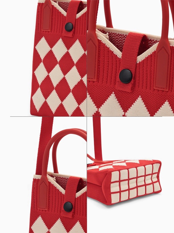 Сумка для телефона «Ромбы», на кнопке, с длинным ремнём, красная