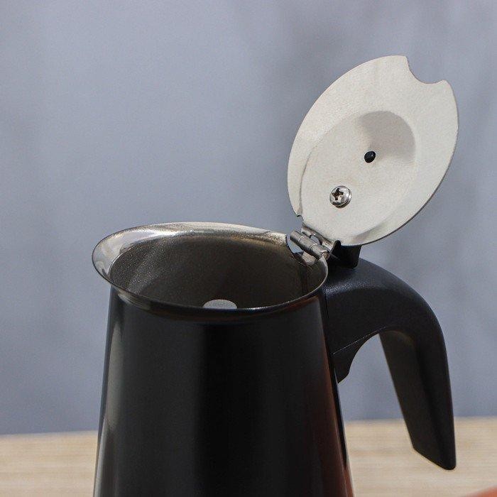 Кофеварка гейзерная «Итальяно», на 4 чашки, 200 мл, цвет чёрный