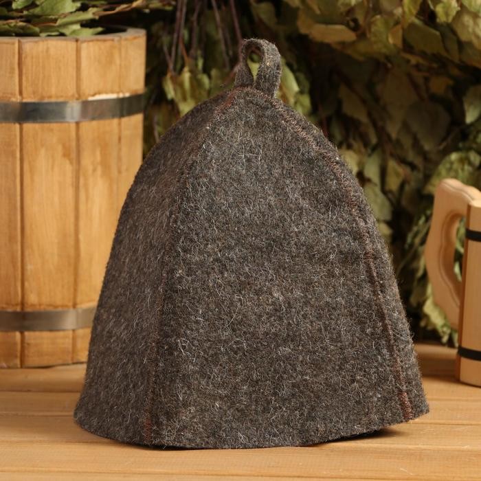 Шапка для бани Добропаровъ «Классическая», темная