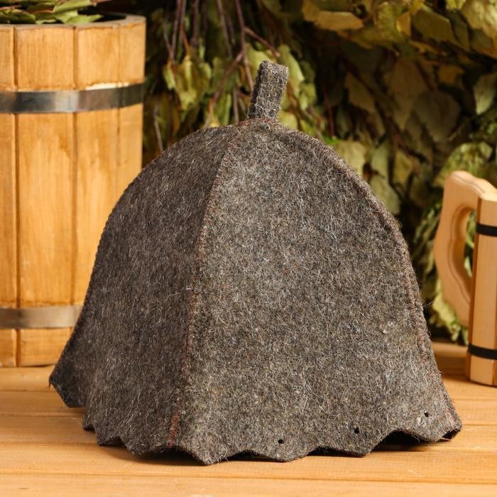 Шапка для бани Добропаровъ «Классическая», темная