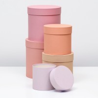 Набор круглых коробок 5 в 1 «Рассвет» 23×23×23 - 14×14×14 см