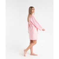 Халат махровый Экономь и Я, жен. р. 42-44 цв. нежно-розовый, 100% хл, 320 гр/м2