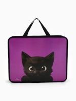 Папка для труда, А4, пластиковая, 33×26×7.5 см «Котик черный» МИКС