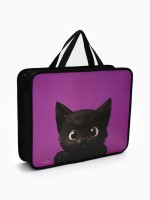 Папка для труда, А4, пластиковая, 33×26×7.5 см «Котик черный» МИКС