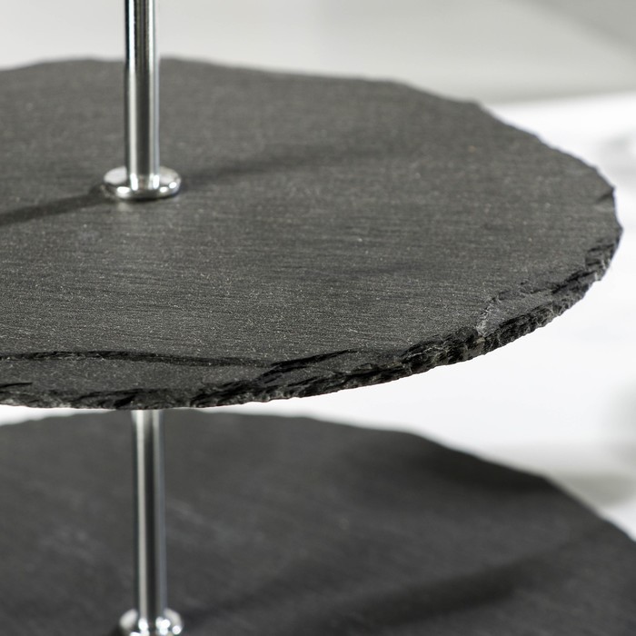 Блюдо из сланца Magistro Valley, 2-ярусное, d=25/20×28 см