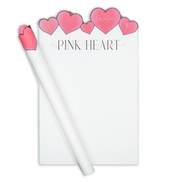 Бумага фигурная для цветов 70гр., "Сердца", 50х35см, белая