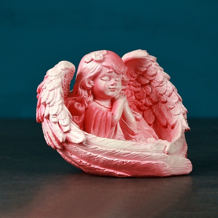 Подсвечник "Ангел" розовый, 11см