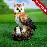 Садовая фигура из полистоуна «Семейство сов», 26×13×17 см