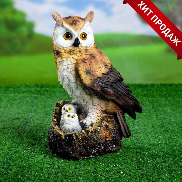 Садовая фигура из полистоуна «Семейство сов», 26×13×17 см