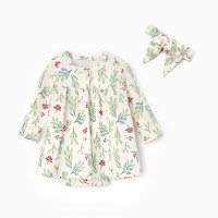 Платье - боди для девочки и повязка «Крошка Я» Christmas, рост 62-68 см, молочное