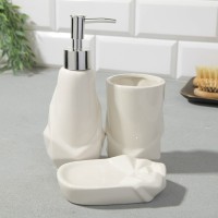 Набор: дозатор, стакан, мыльница "Белый"