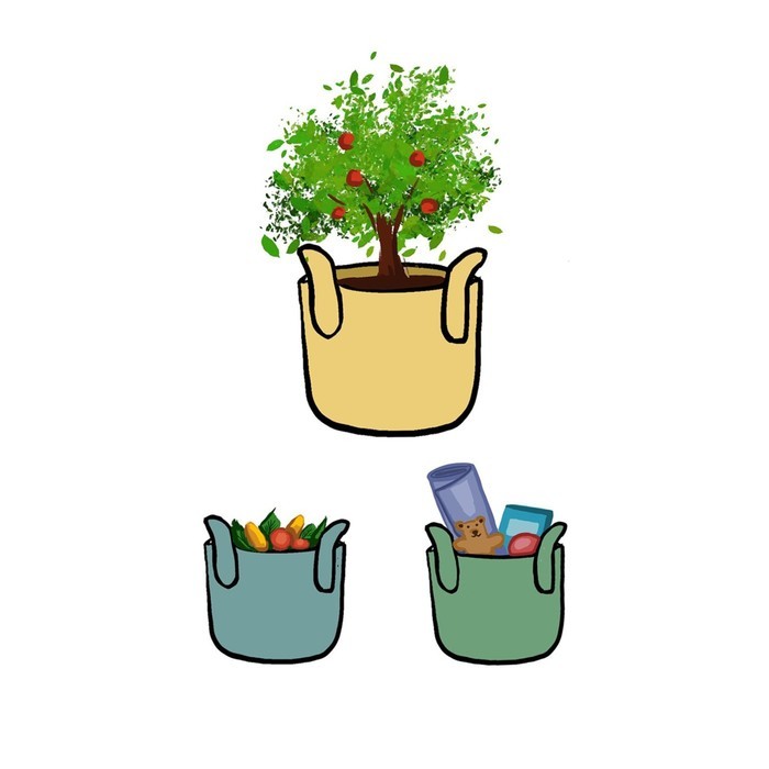 Текстильная корзина «Густой дым» для хранения вещей и игрушек, 27 л.