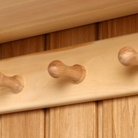 Полка - вешалка для бани и сауны, 57×18×12 см, деревянная, настенная, 5 крючков, «Добропаровъ»