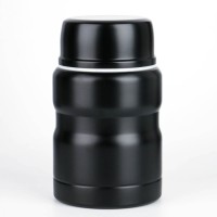 Термос для еды "Мастер К", 500 мл, сохраняет тепло 8 ч, 10 х 15.5 см, чёрный