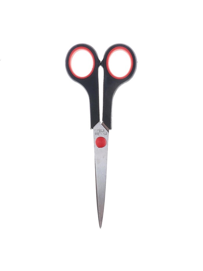 Ножницы канцелярские 17.5 см пластиковые ручки, в картонной коробке, МИКС